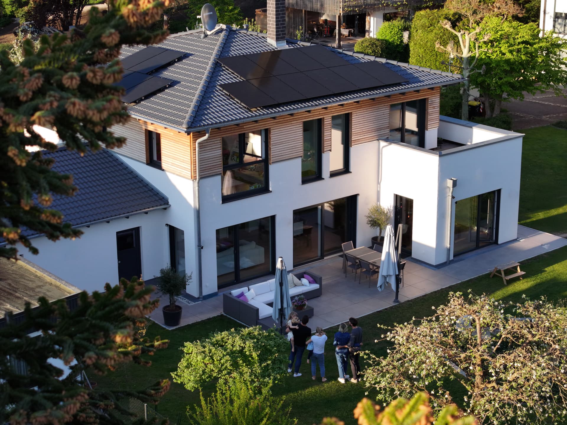 Hus med solceller 