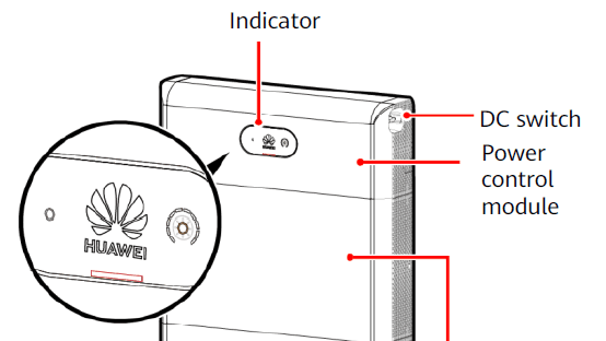 Illustration af et Huawei batteri