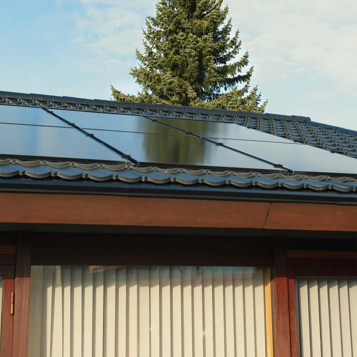 Hus med solceller på taget